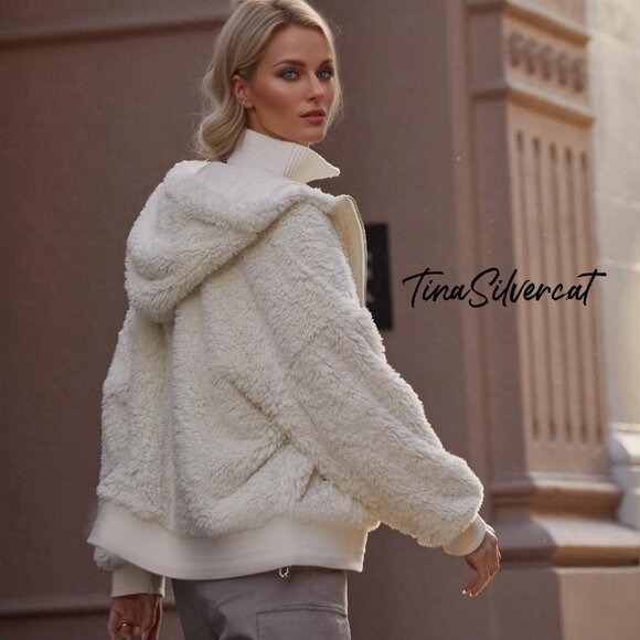 BLOGGER'S FAVE! Zara Hooded Teddy Coat NWT - Picture 5 of 12